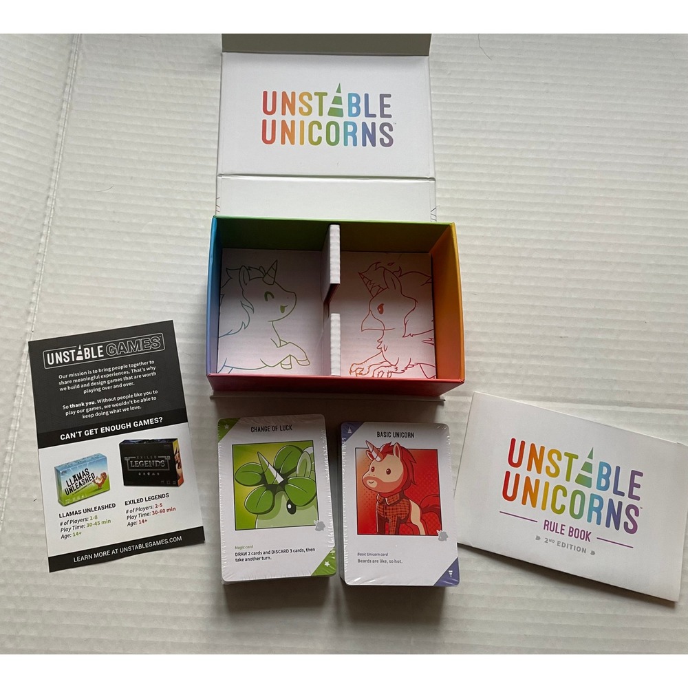 Unstable Games Unstable Unicorns Card Game 2nd ED NEW SEALED CARDS 2-8 Players